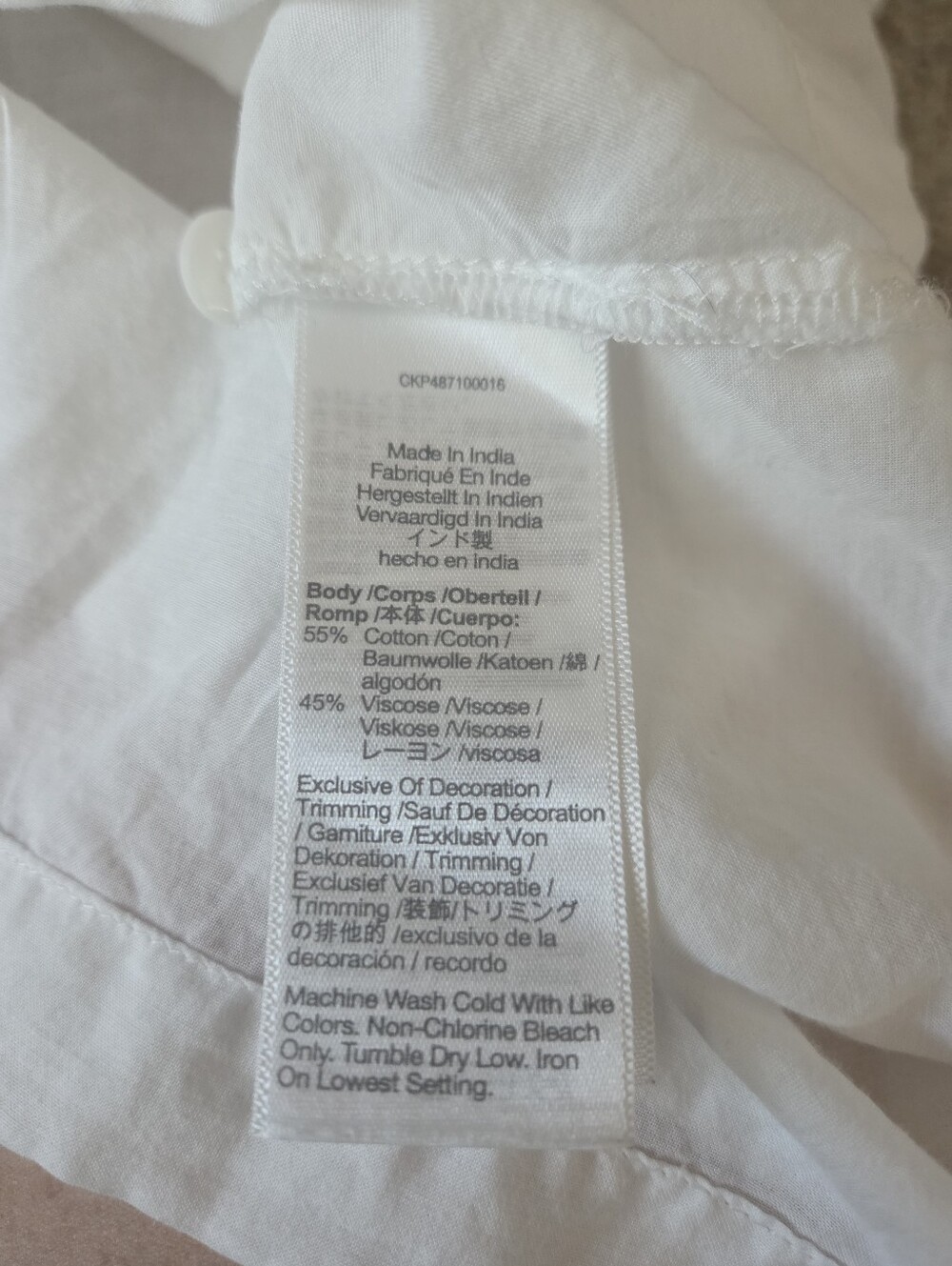 Madewell Shirred Long Sleeve Lightweight Flowy Blouse Cotton Blend wlwhite - Picture 16 of 16